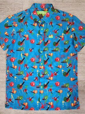 Retro Rifle SOG Fruit All Over Print Short Sleeve Summer Hawaiian Shirt Men's M